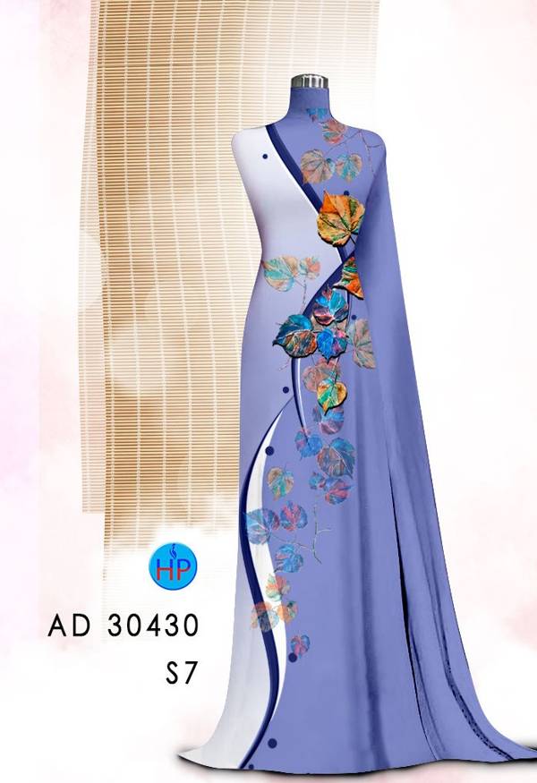 Vải Áo Dài In Hình Lá Mới Ra AD 30430 39 Vải Áo Dài In Hình Lá Mới Ra AD 30430