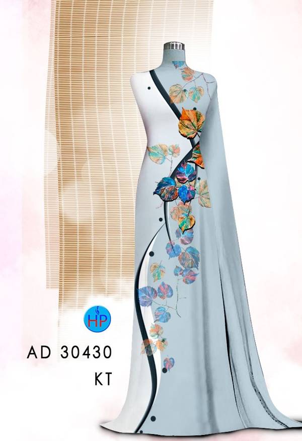 Vải Áo Dài In Hình Lá Mới Ra AD 30430 41 Vải Áo Dài In Hình Lá Mới Ra AD 30430