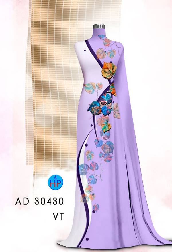 Vải Áo Dài In Hình Lá Mới Ra AD 30430 42 Vải Áo Dài In Hình Lá Mới Ra AD 30430