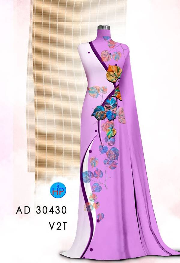 Vải Áo Dài In Hình Lá Mới Ra AD 30430 43 Vải Áo Dài In Hình Lá Mới Ra AD 30430