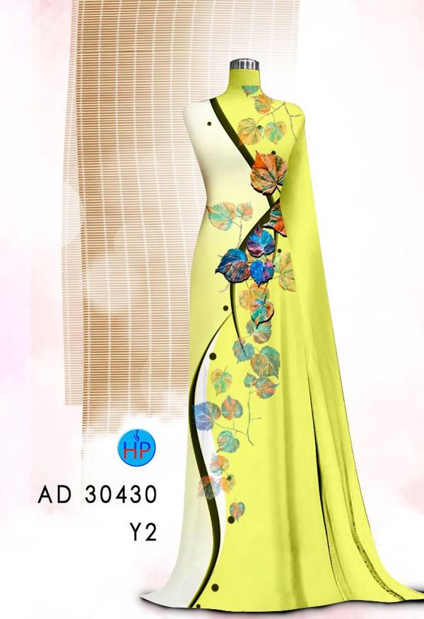 Vải Áo Dài In Hình Lá Mới Ra AD 30430 46 Vải Áo Dài In Hình Lá Mới Ra AD 30430