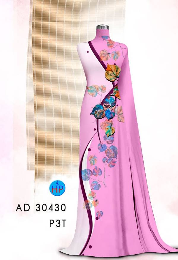 Vải Áo Dài In Hình Lá Mới Ra AD 30430 44 Vải Áo Dài In Hình Lá Mới Ra AD 30430