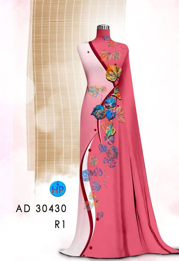 Vải Áo Dài In Hình Lá Mới Ra AD 30430 45 Vải Áo Dài In Hình Lá Mới Ra AD 30430