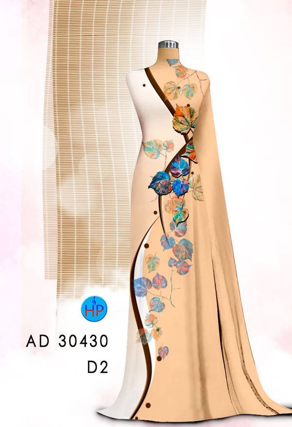 Vải Áo Dài In Hình Lá Mới Ra AD 30430 48 Vải Áo Dài In Hình Lá Mới Ra AD 30430