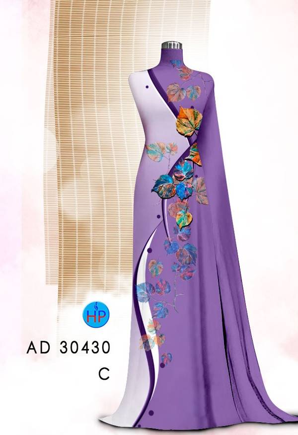 Vải Áo Dài In Hình Lá Mới Ra AD 30430 50 Vải Áo Dài In Hình Lá Mới Ra AD 30430