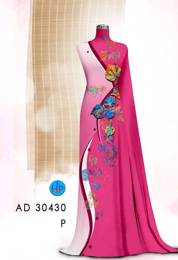 Vải Áo Dài In Hình Lá Mới Ra AD 30430 52 Vải Áo Dài In Hình Lá Mới Ra AD 30430