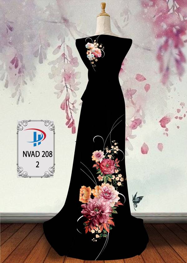 Vải Áo Dài Hoa In 3D Thiết Kế 2021 AD NVAD208 50 Vải Áo Dài Hoa In 3D Thiết Kế 2021 AD NVAD208