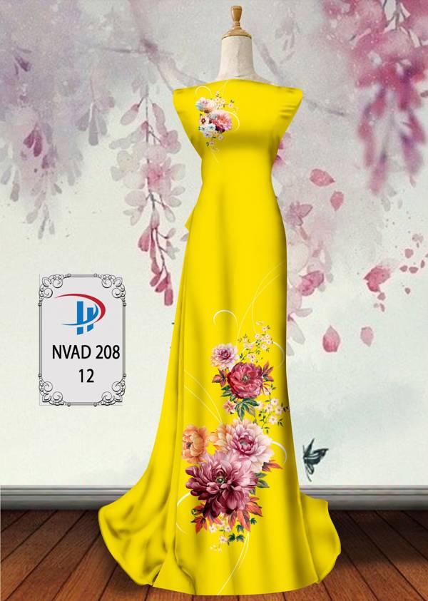 Vải Áo Dài Hoa In 3D Thiết Kế 2021 AD NVAD208 52 Vải Áo Dài Hoa In 3D Thiết Kế 2021 AD NVAD208