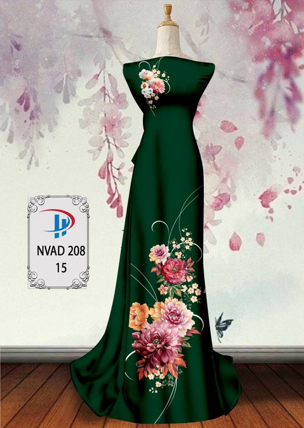Vải Áo Dài Hoa In 3D Thiết Kế 2021 AD NVAD208 55 Vải Áo Dài Hoa In 3D Thiết Kế 2021 AD NVAD208
