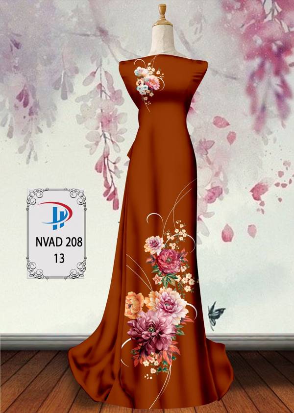Vải Áo Dài Hoa In 3D Thiết Kế 2021 AD NVAD208 53 Vải Áo Dài Hoa In 3D Thiết Kế 2021 AD NVAD208