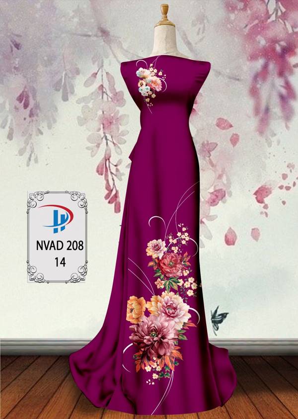 Vải Áo Dài Hoa In 3D Thiết Kế 2021 AD NVAD208 54 Vải Áo Dài Hoa In 3D Thiết Kế 2021 AD NVAD208