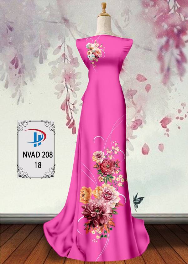 Vải Áo Dài Hoa In 3D Thiết Kế 2021 AD NVAD208 58 Vải Áo Dài Hoa In 3D Thiết Kế 2021 AD NVAD208