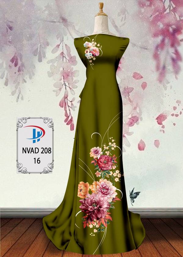 Vải Áo Dài Hoa In 3D Thiết Kế 2021 AD NVAD208 56 Vải Áo Dài Hoa In 3D Thiết Kế 2021 AD NVAD208