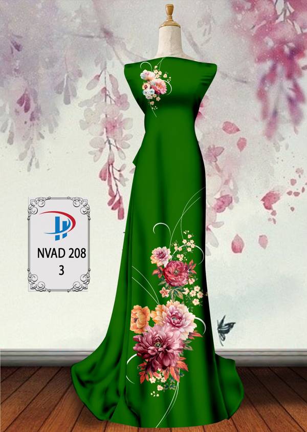Vải Áo Dài Hoa In 3D Thiết Kế 2021 AD NVAD208 61 Vải Áo Dài Hoa In 3D Thiết Kế 2021 AD NVAD208