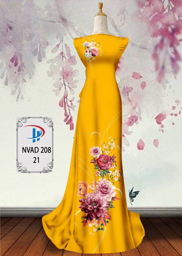 Vải Áo Dài Hoa In 3D Thiết Kế 2021 AD NVAD208 62 Vải Áo Dài Hoa In 3D Thiết Kế 2021 AD NVAD208
