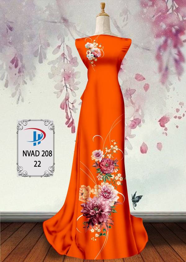 Vải Áo Dài Hoa In 3D Thiết Kế 2021 AD NVAD208 63 Vải Áo Dài Hoa In 3D Thiết Kế 2021 AD NVAD208