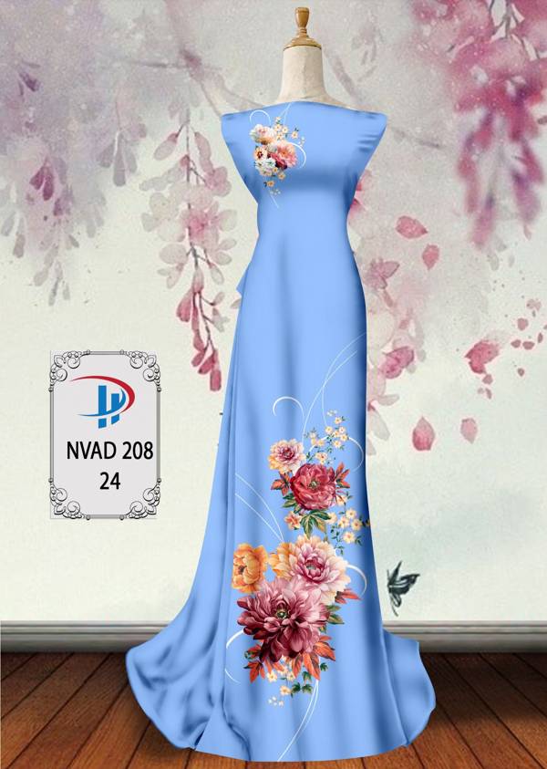 Vải Áo Dài Hoa In 3D Thiết Kế 2021 AD NVAD208 65 Vải Áo Dài Hoa In 3D Thiết Kế 2021 AD NVAD208