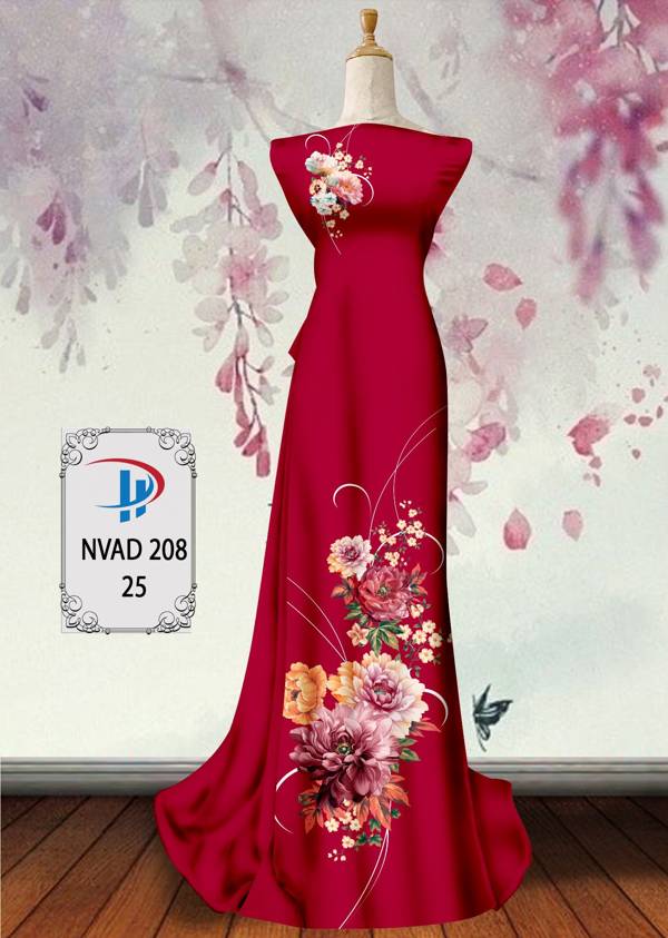 Vải Áo Dài Hoa In 3D Thiết Kế 2021 AD NVAD208 66 Vải Áo Dài Hoa In 3D Thiết Kế 2021 AD NVAD208