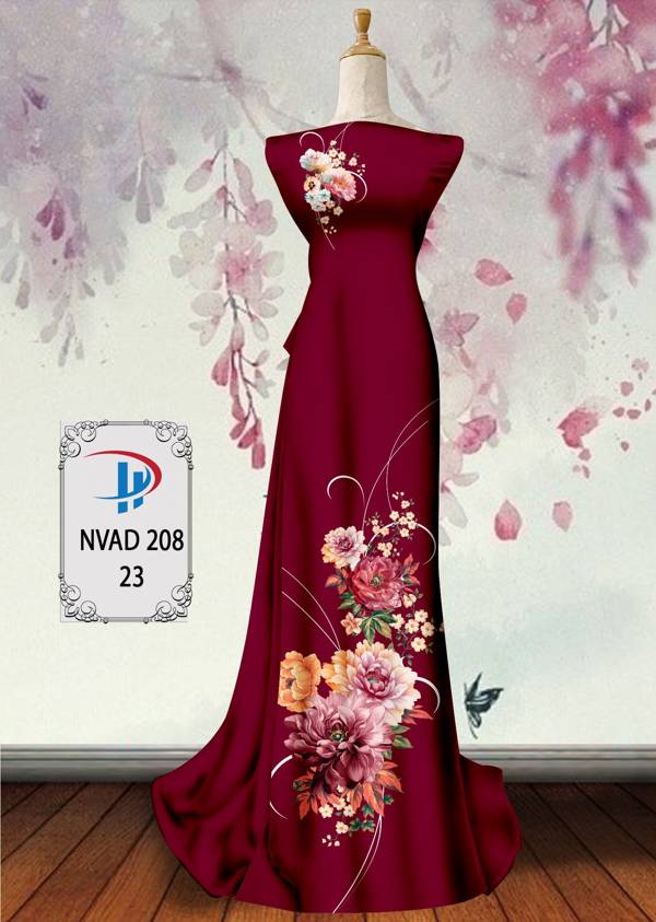 Vải Áo Dài Hoa In 3D Thiết Kế 2021 AD NVAD208 64 Vải Áo Dài Hoa In 3D Thiết Kế 2021 AD NVAD208