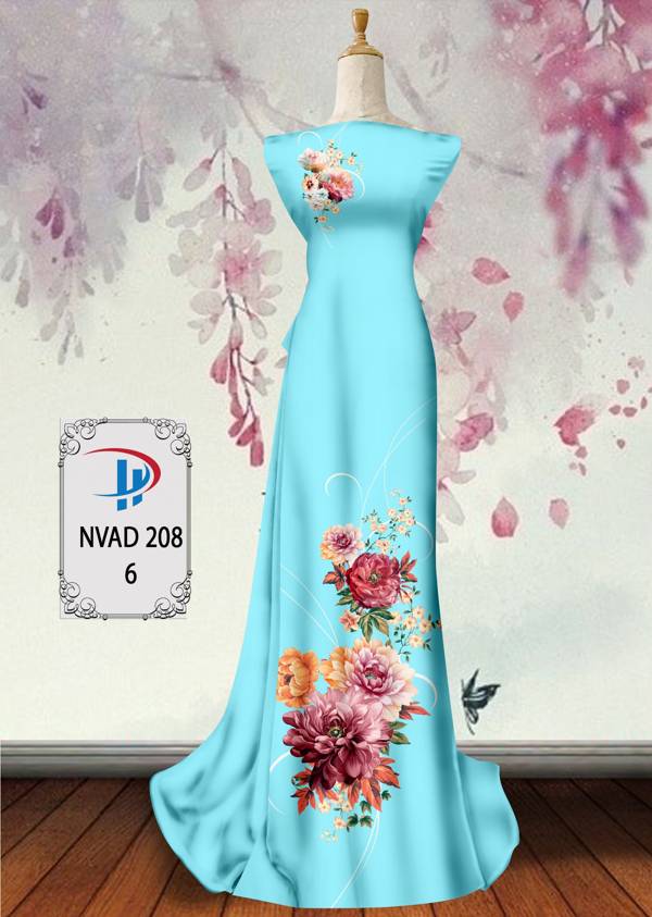 Vải Áo Dài Hoa In 3D Thiết Kế 2021 AD NVAD208 70 Vải Áo Dài Hoa In 3D Thiết Kế 2021 AD NVAD208