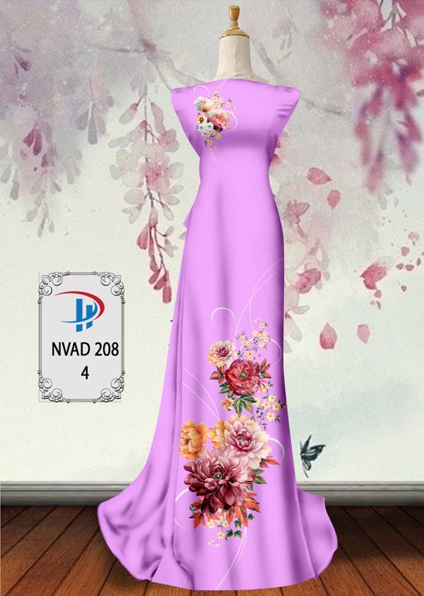 Vải Áo Dài Hoa In 3D Thiết Kế 2021 AD NVAD208 68 Vải Áo Dài Hoa In 3D Thiết Kế 2021 AD NVAD208