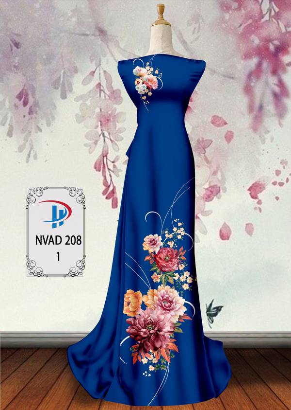 Vải Áo Dài Hoa In 3D Thiết Kế 2021 AD NVAD208 67 Vải Áo Dài Hoa In 3D Thiết Kế 2021 AD NVAD208