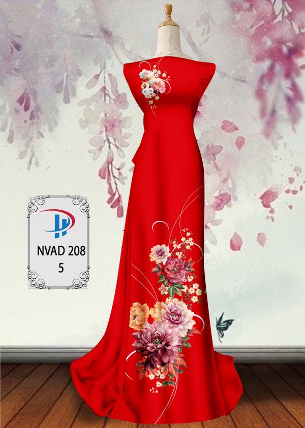 Vải Áo Dài Hoa In 3D Thiết Kế 2021 AD NVAD208 69 Vải Áo Dài Hoa In 3D Thiết Kế 2021 AD NVAD208