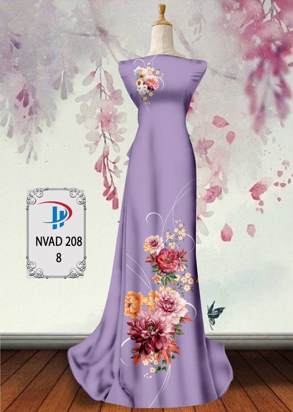 Vải Áo Dài Hoa In 3D Thiết Kế 2021 AD NVAD208 72 Vải Áo Dài Hoa In 3D Thiết Kế 2021 AD NVAD208