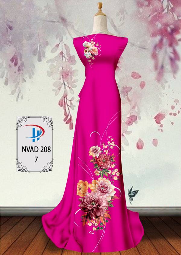 Vải Áo Dài Hoa In 3D Thiết Kế 2021 AD NVAD208 71 Vải Áo Dài Hoa In 3D Thiết Kế 2021 AD NVAD208