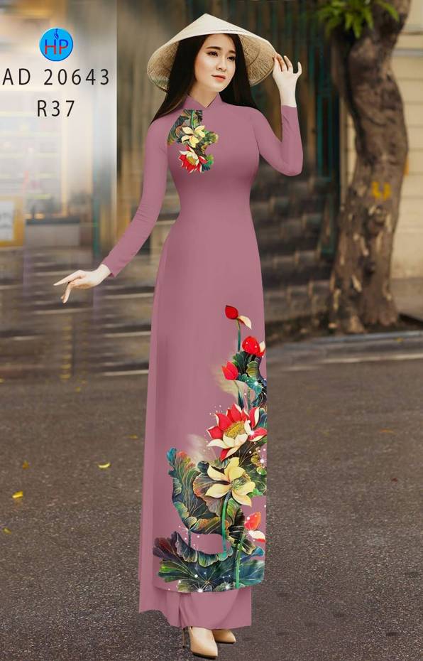 Vải Áo Dài Hoa Sen Độc Đáo AD 20643