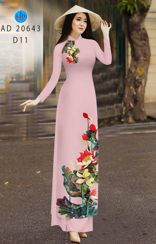 Vải Áo Dài Hoa Sen Độc Đáo AD 20643