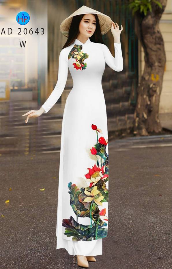 Vải Áo Dài Hoa Sen Độc Đáo AD 20643