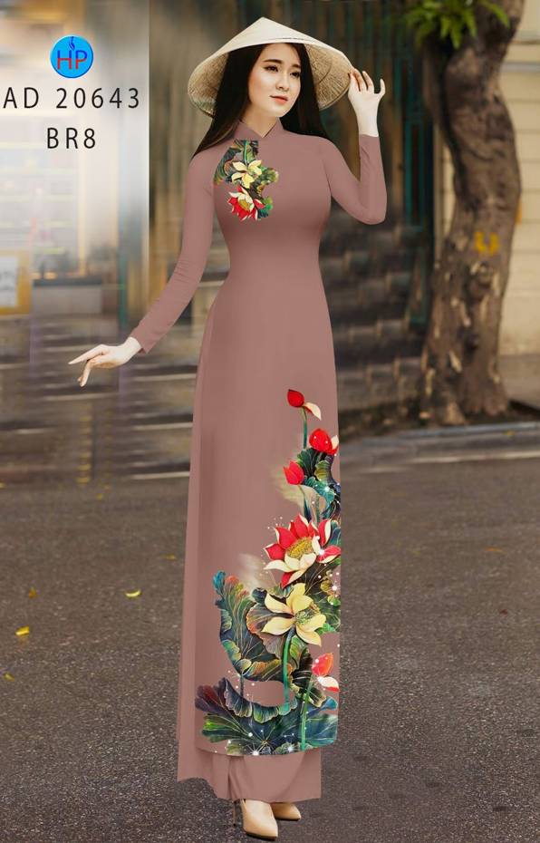 Vải Áo Dài Hoa Sen Độc Đáo AD 20643