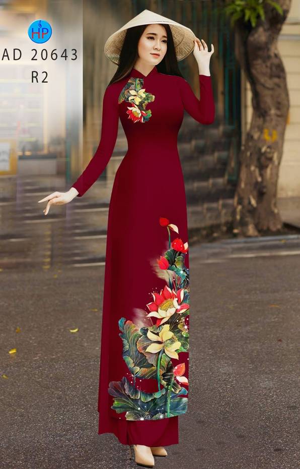 Vải Áo Dài Hoa Sen Độc Đáo AD 20643