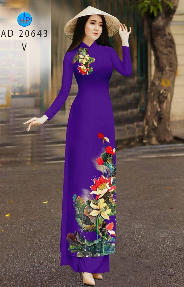 Vải Áo Dài Hoa Sen Độc Đáo AD 20643