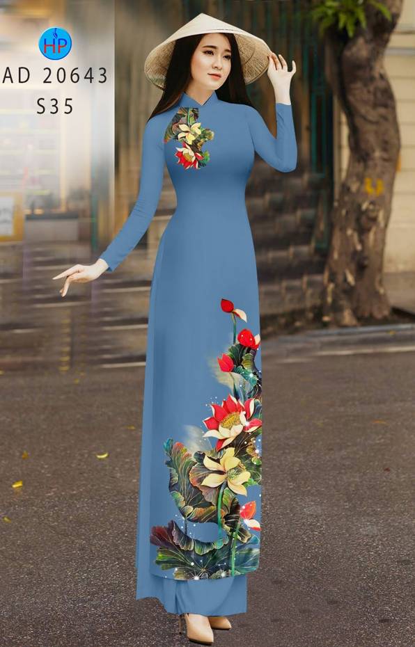 Vải Áo Dài Hoa Sen Độc Đáo AD 20643