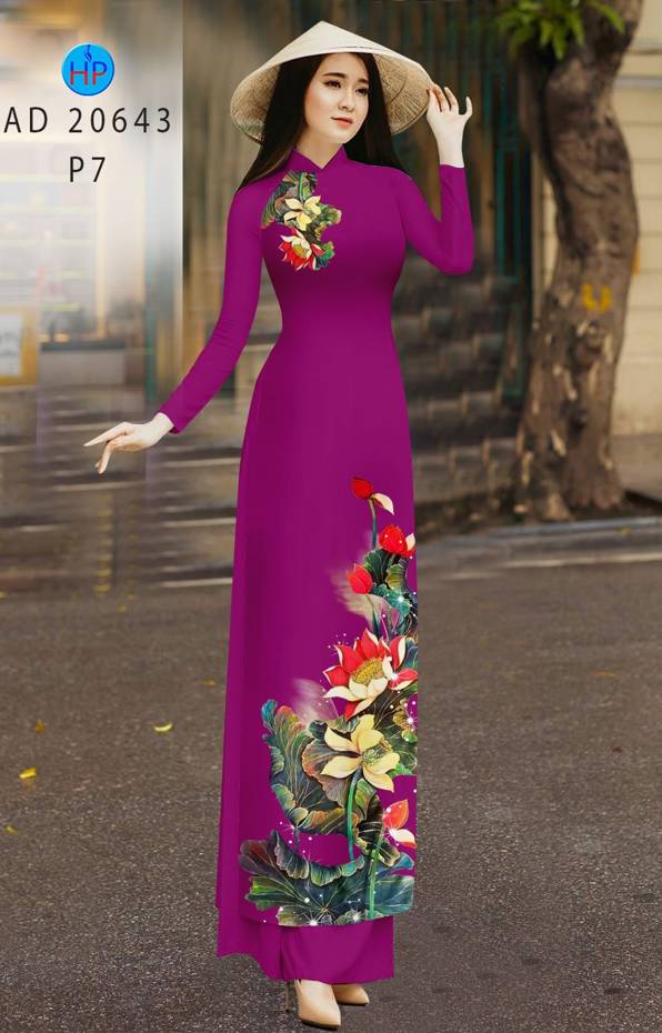 Vải Áo Dài Hoa Sen Độc Đáo AD 20643