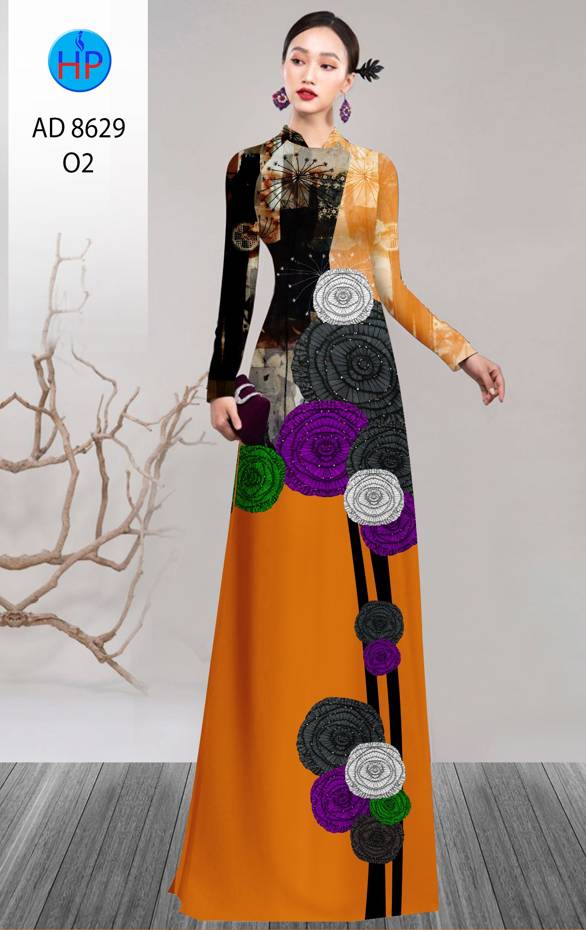 Vải Áo Dài Hoa Hồng Thiết Kế 2021 AD 8629 40 Vải Áo Dài Hoa Hồng Thiết Kế 2021 AD 8629