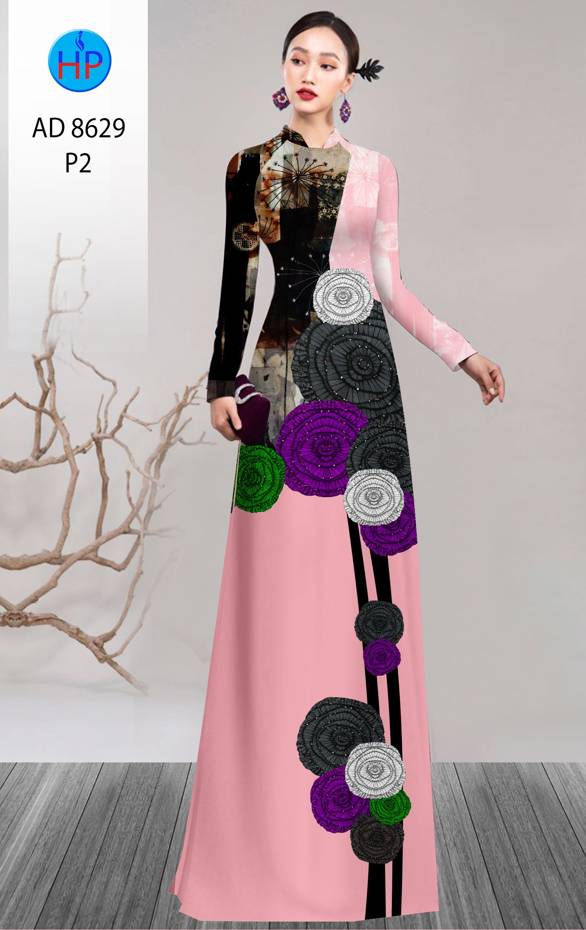Vải Áo Dài Hoa Hồng Thiết Kế 2021 AD 8629 39 Vải Áo Dài Hoa Hồng Thiết Kế 2021 AD 8629
