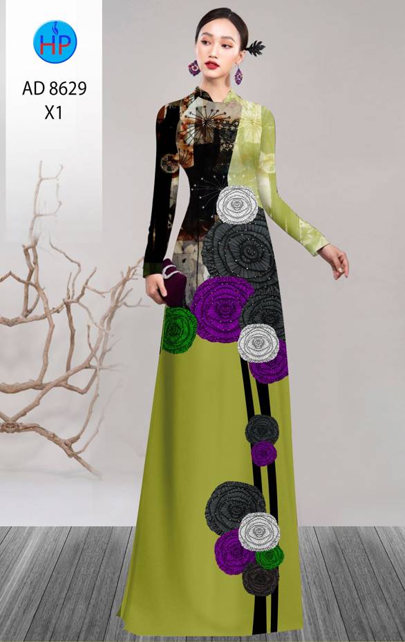 Vải Áo Dài Hoa Hồng Thiết Kế 2021 AD 8629 43 Vải Áo Dài Hoa Hồng Thiết Kế 2021 AD 8629