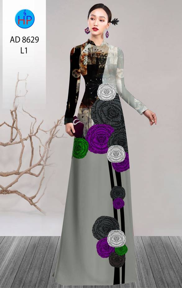 Vải Áo Dài Hoa Hồng Thiết Kế 2021 AD 8629 42 Vải Áo Dài Hoa Hồng Thiết Kế 2021 AD 8629