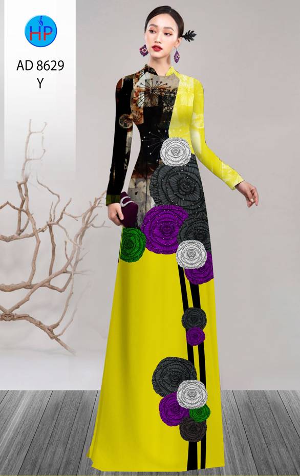 Vải Áo Dài Hoa Hồng Thiết Kế 2021 AD 8629 41 Vải Áo Dài Hoa Hồng Thiết Kế 2021 AD 8629