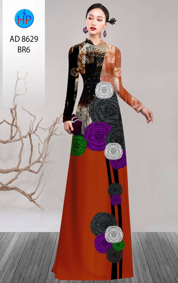 Vải Áo Dài Hoa Hồng Thiết Kế 2021 AD 8629 44 Vải Áo Dài Hoa Hồng Thiết Kế 2021 AD 8629