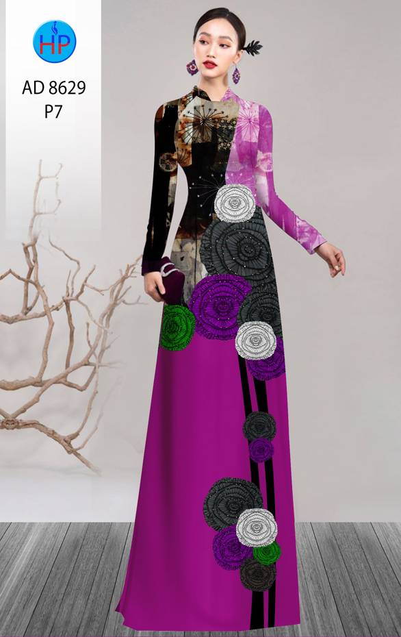 Vải Áo Dài Hoa Hồng Thiết Kế 2021 AD 8629 46 Vải Áo Dài Hoa Hồng Thiết Kế 2021 AD 8629