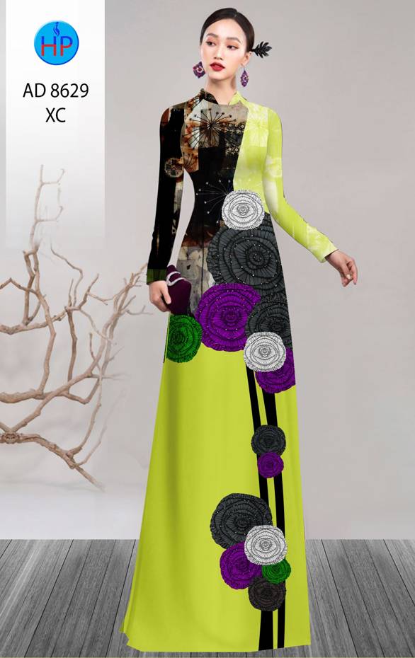 Vải Áo Dài Hoa Hồng Thiết Kế 2021 AD 8629 48 Vải Áo Dài Hoa Hồng Thiết Kế 2021 AD 8629