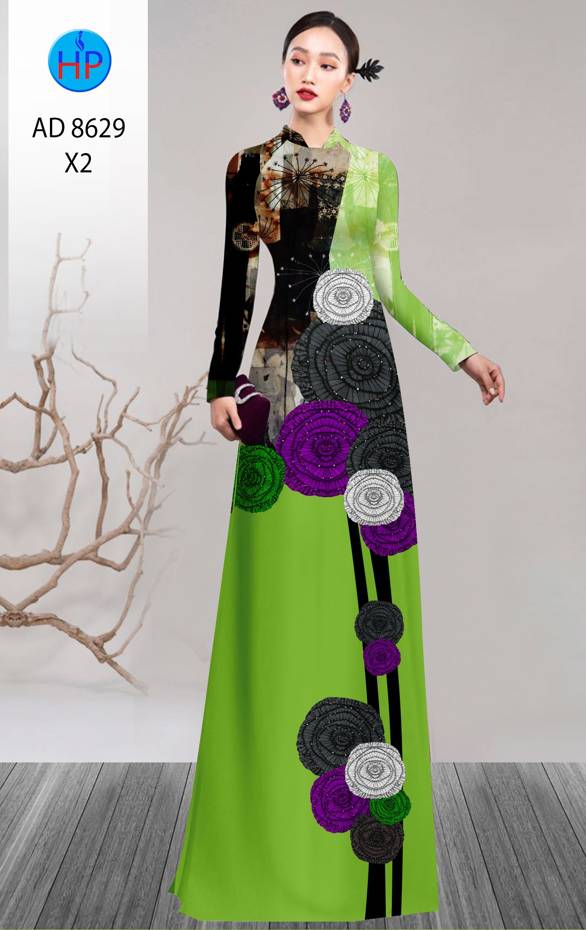 Vải Áo Dài Hoa Hồng Thiết Kế 2021 AD 8629 47 Vải Áo Dài Hoa Hồng Thiết Kế 2021 AD 8629