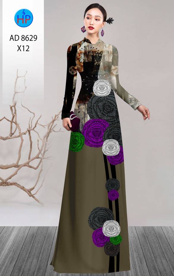 Vải Áo Dài Hoa Hồng Thiết Kế 2021 AD 8629 45 Vải Áo Dài Hoa Hồng Thiết Kế 2021 AD 8629