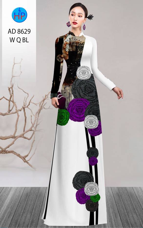 Vải Áo Dài Hoa Hồng Thiết Kế 2021 AD 8629 49 Vải Áo Dài Hoa Hồng Thiết Kế 2021 AD 8629