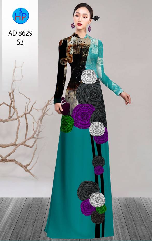 Vải Áo Dài Hoa Hồng Thiết Kế 2021 AD 8629 52 Vải Áo Dài Hoa Hồng Thiết Kế 2021 AD 8629