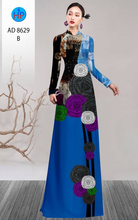 Vải Áo Dài Hoa Hồng Thiết Kế 2021 AD 8629 53 Vải Áo Dài Hoa Hồng Thiết Kế 2021 AD 8629